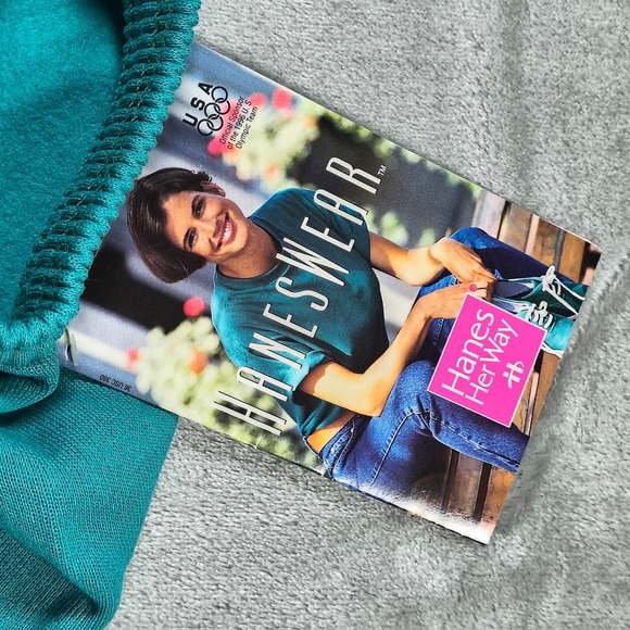 Vintage Hanes Her Way Sweatpants Women Small Green Roomy Fit Tapered 90s USA NWT - Picture 8 of 13
